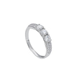 Bague en or blanc 18 carats - 750 avec pierres en zircone - 256680